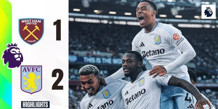 Liga Inggris – Kemenangan Tipis 2-1 untuk Aston Villa saat Melawan West Ham di Musim 2024-2025